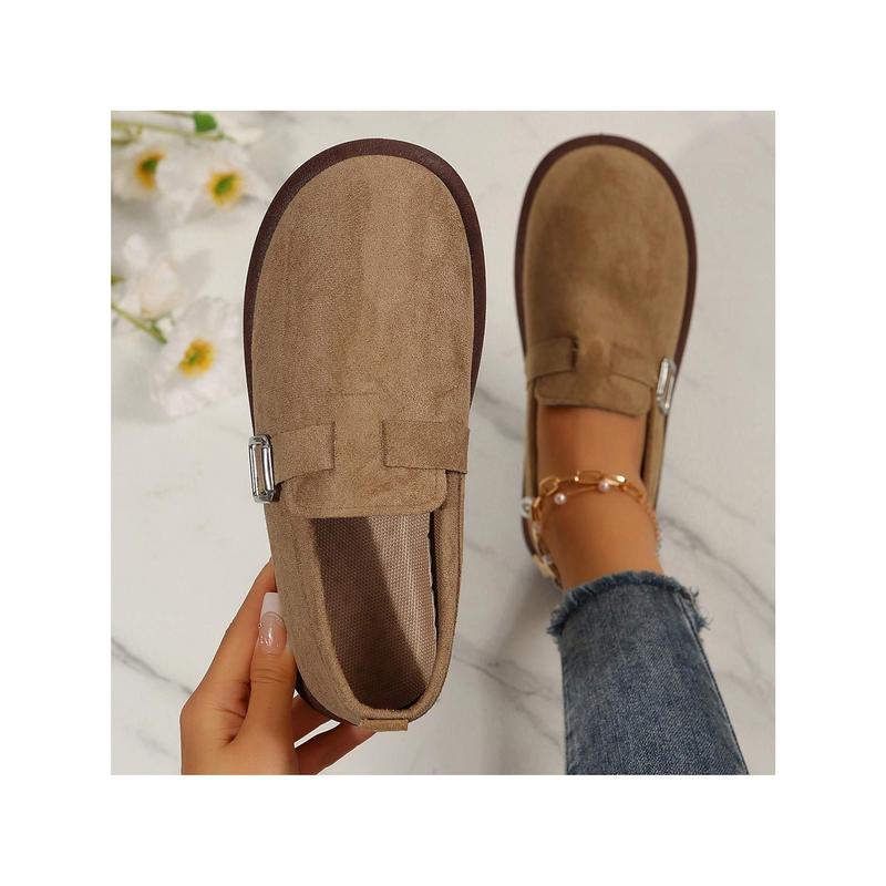 Winter Women's Fashion Clogs Padded Suede Slippers Support Outdoor Slippers Adjustable Buckle With Arch