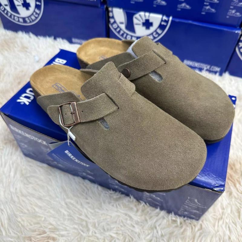 birkenstocks Women's Fur LinedSuede Clogs Fuzzy Cork FootbedMules Slip On Winter Potato ShoesWalking Shoes