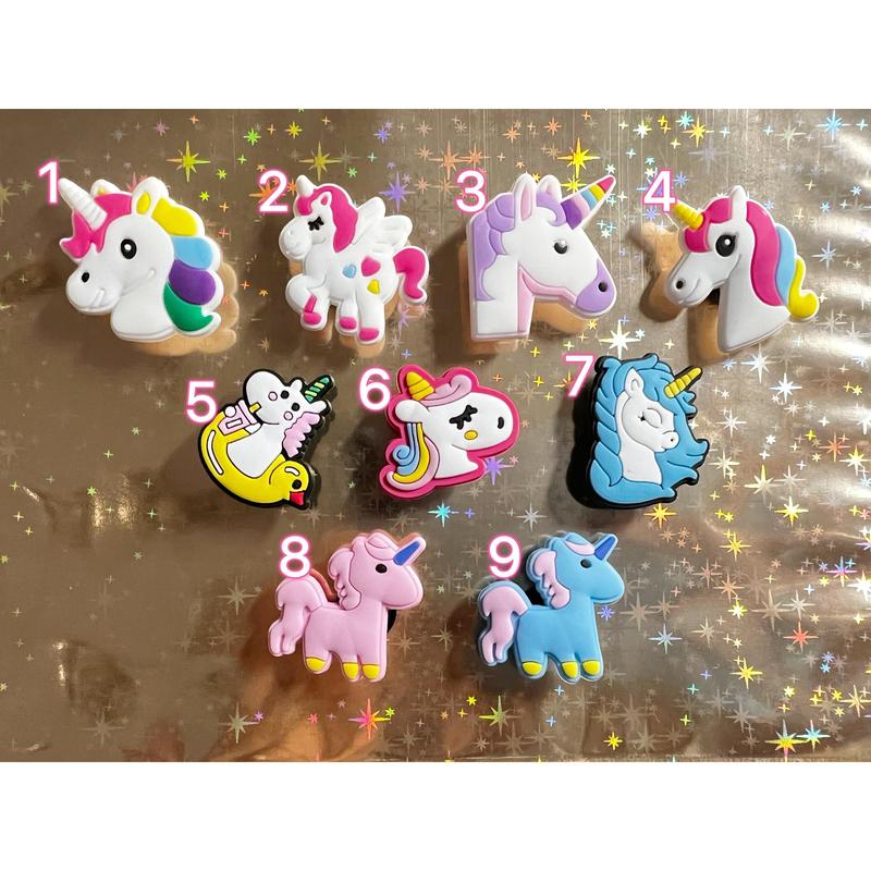 Cute Unicorn Colorful Unicorn Design Theme pink blue purple Shoe Charms