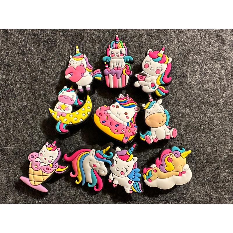 Cute Unicorn Colorful Unicorn Design Theme pink blue purple Shoe Charms