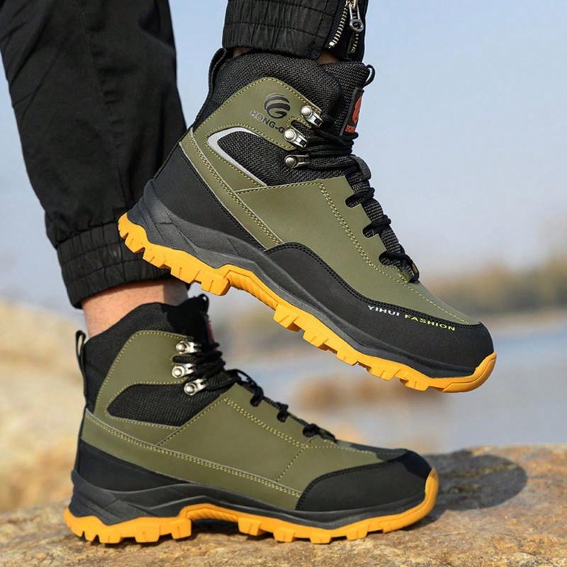 Men's Steel Toe Shoes Waterproof Soft Durable Work Boots Indestructible Comfortable Safety Shoes Anti-Slip Work Shoes