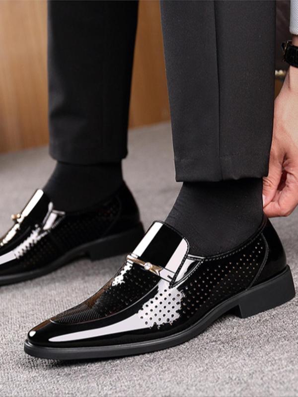 Men's Business Solid Color Slip on Dress Shoes, 1 Pair Fashionable Comfortable Formal Shoes for Work Office, Perfect Semi-formal Shoes for Men for Daily Wear