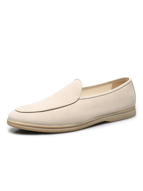 Men's Business Solid Color Slip-on Shoes, 2024 New Style Casual Comfortable Round Toe Flat Shoes for Men, Breathable Soft Sole Loafers for Daily Outdoor Wear