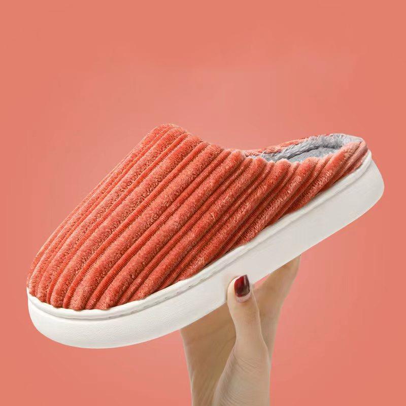 Womens Slippers Warm Plush Lined Slippers Casual Anti-Slip House Shoes Comfortable Indoor Home Slippers