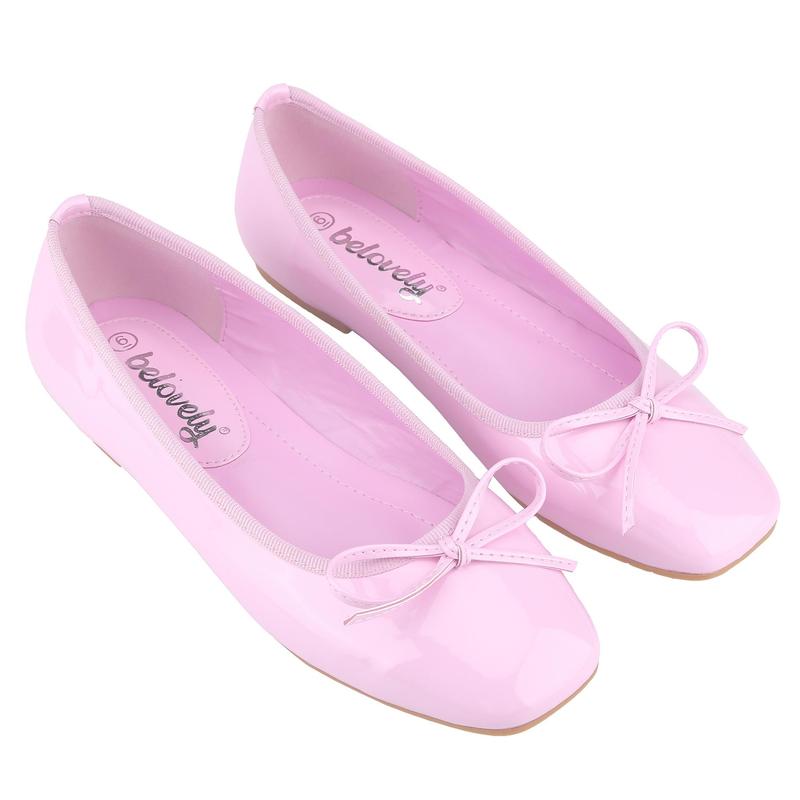 Belovely Women's Ballet Flats with Bowknot Decoration | Elegant & Classy Doll-Inspired Comfort Coquette Shoes for Walking 