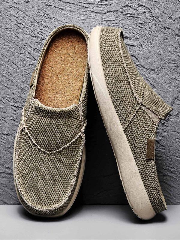 Men's Casual Solid Color Slip-on Mules, Lightweight Breathable Comfortable Non-slip Flat Shoes, Fashionable Shoes for Daily Wear