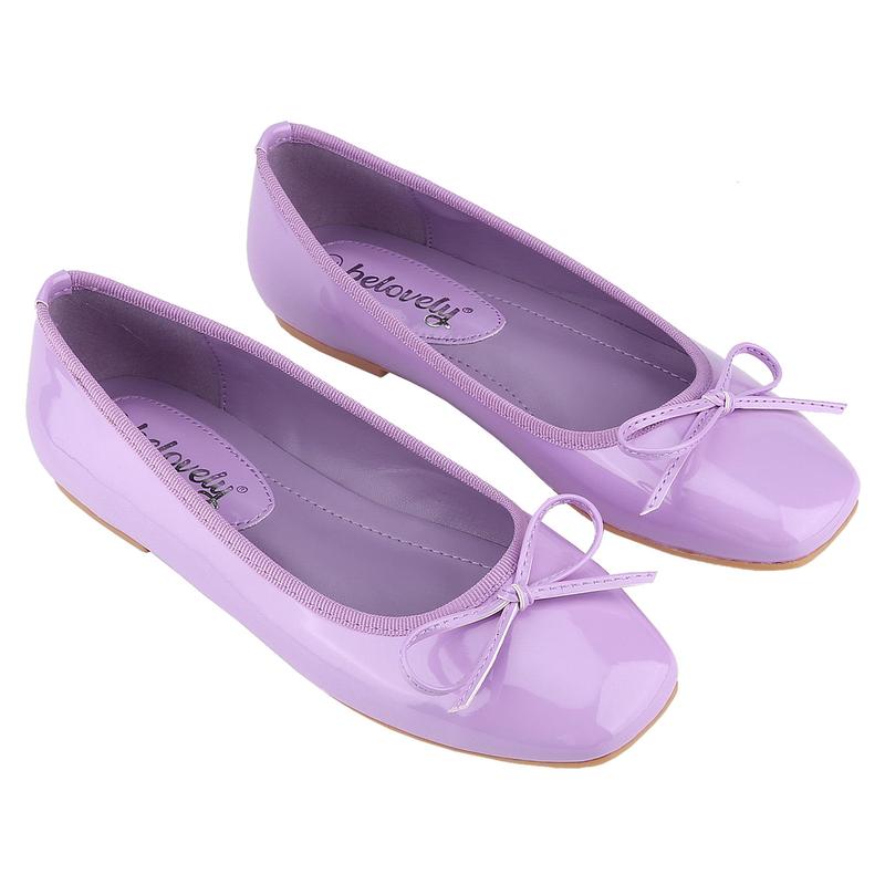 [6 Colors, Size 6-11] Women Flat Mary Jane Shoes Ballet Shoes Square Bow Wedding Party Shoes