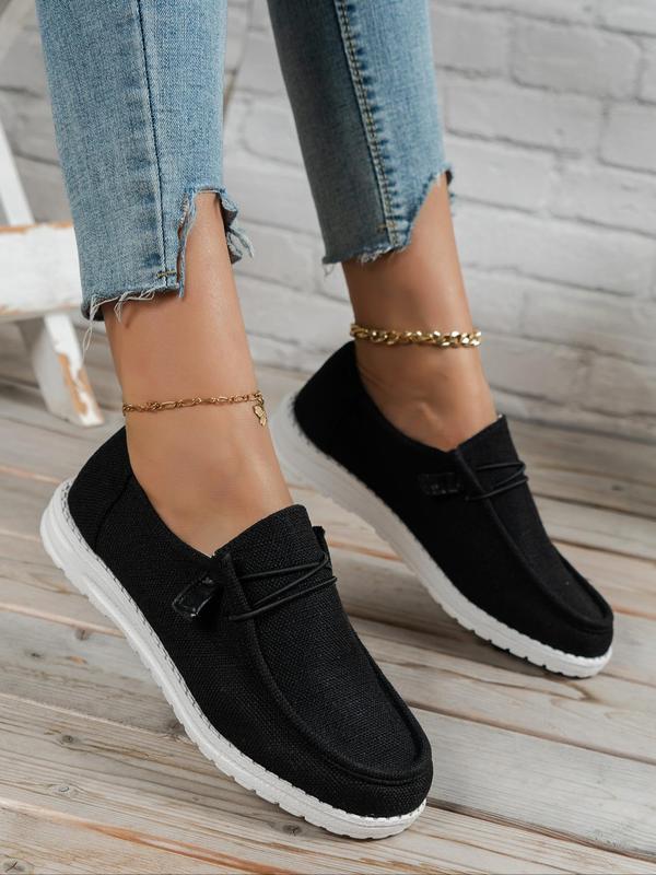 Women's Simple Lace Up Low Top Loafers, Casual Comfortable Breathable Flat Shoes As Girlfriend Gifts, Fashion Summer 2024 Walking Shoes for Back To School, Fall Outfits, Fall Freshness Fall Fall Outfits