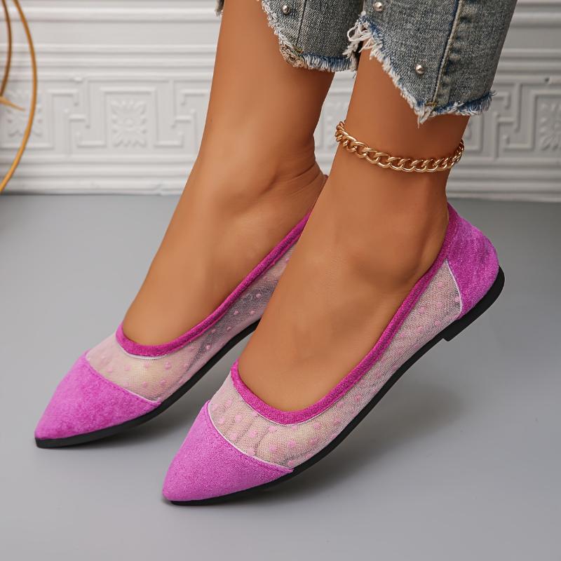 Women's Breathable Mesh Pointed Toe Slip-On Flats