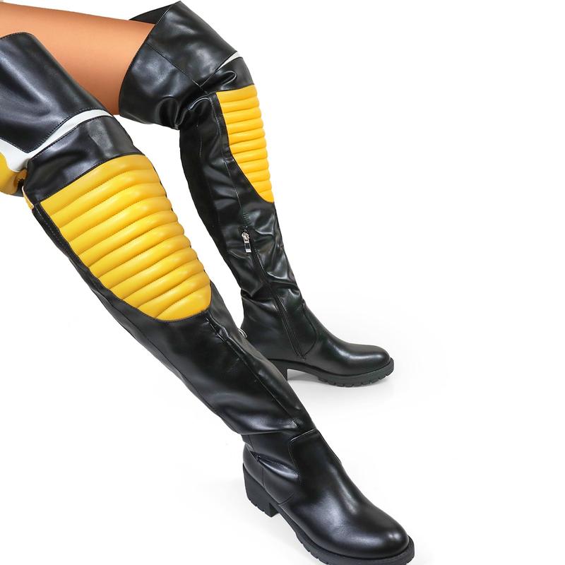 Over The Knee Flat Boots, New Fashionable Style Pu Leather