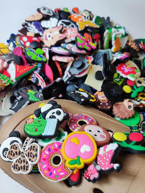 Random Cartoon Pattern Animal Fruits Shoe Decoration Charms Kit, Cute Shoe Decoration Accessories for Clogs, Fashionable Shoes Decoration for Women & Girls