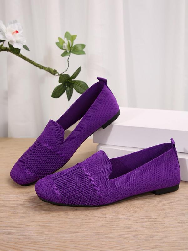 Women's Lightweight Breathable Slip on Flats, Casual Comfortable Square Toe Flat Shoes for Daily Wear, Lightweight Breathable Shoes for All Seasons