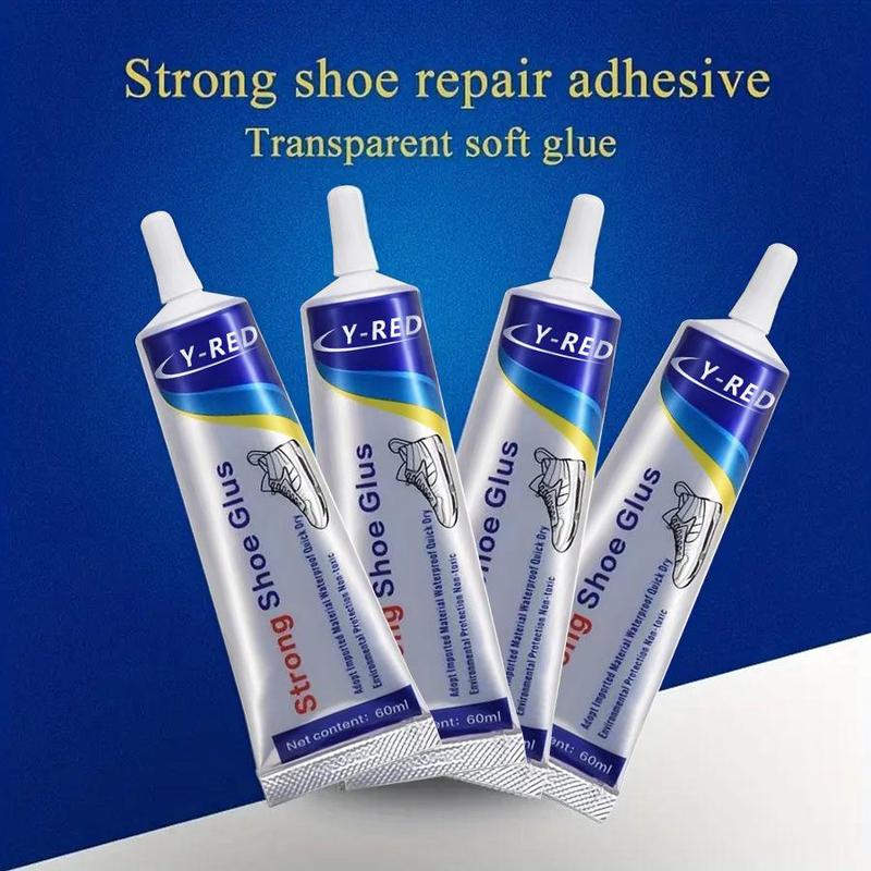 Y-RED Strong Shoe Repair Glue, 60ML Waterproof Shoe Repair Adhesive, Transparent Soft Glue for Leather, Sneakers, Athletic Shoes