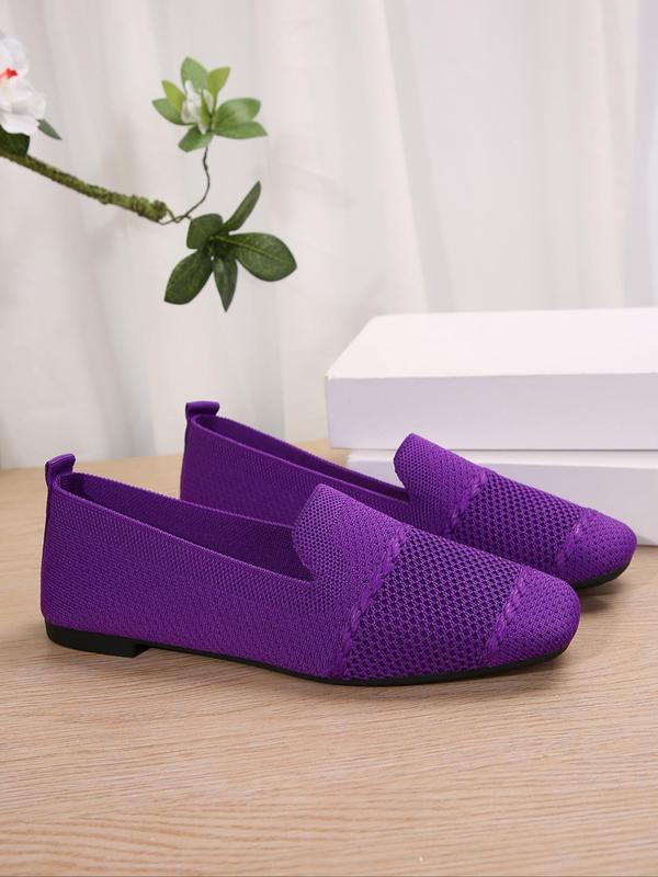 Women's Lightweight Breathable Slip on Flats, Casual Comfortable Square Toe Flat Shoes for Daily Wear, Lightweight Breathable Shoes for All Seasons