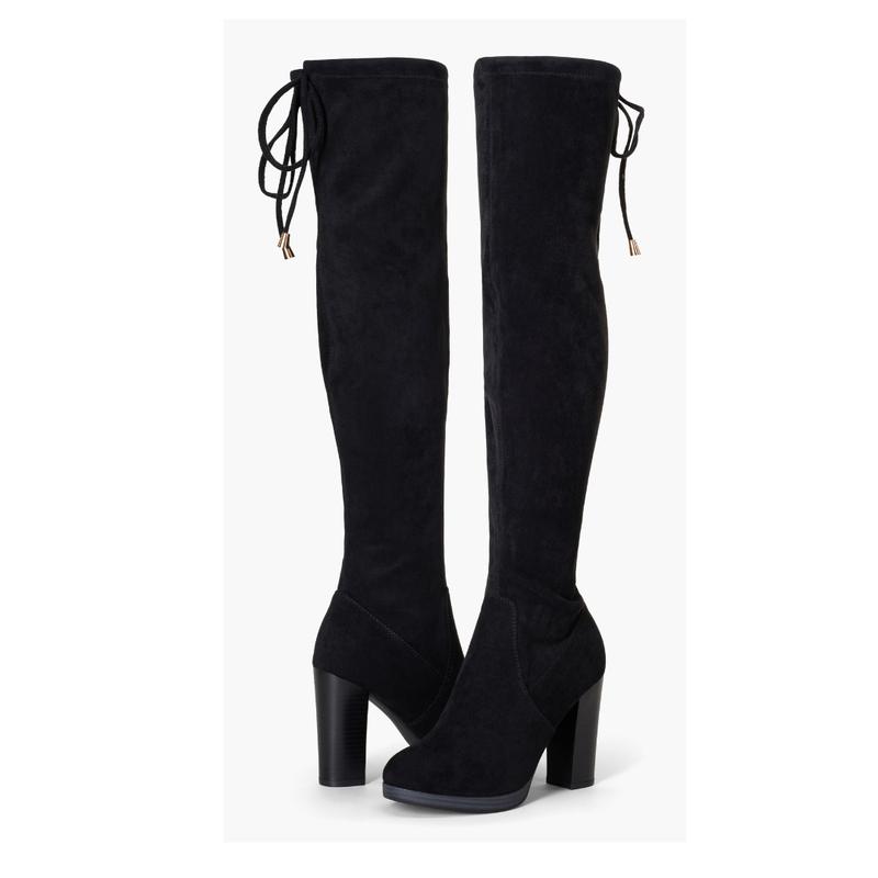 Women's 996 Thigh High Over The Knee Boots Platform 3.9 Inch Chunky Heel Suede Shoes Footwear Girl boot shoes high heels