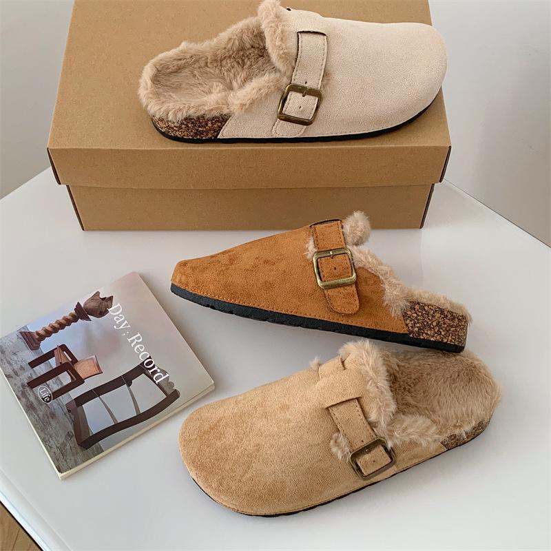 2024 Autumn Winter Women's Warm Fuzzy Clogs - Cozy Indoor Outdoor Slip-On Shoes