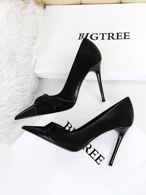 Women's Elegant Knot Design Stiletto Heels, Fashionable Pointed Toe High Heels for Party, Daily Wear for Women & Girls