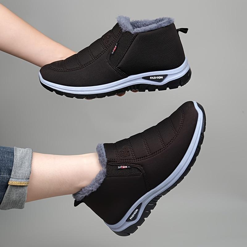 winter boots - Men's Casual Slip-On Boots - Warm, Waterproof, Snowproof, Furry Lined - Short Ankle Design - Perfect for Winter - Men - Stay Warm and Dry This Winter - Step into Winter Comfort! comfy shoes