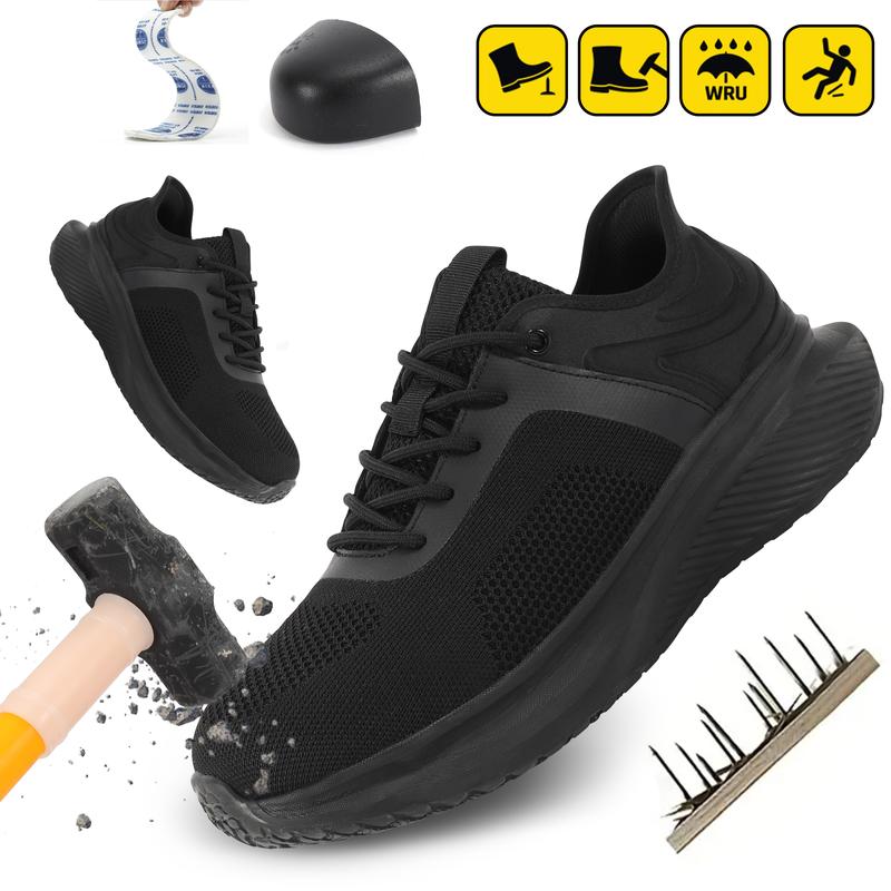 Men's steel toe anti-smash and anti-slip work shoes 2024 new lightweight breathable shoes, Comforable Walking Shoes