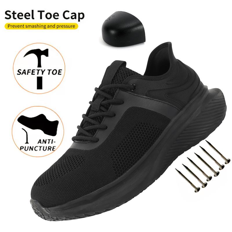 Men's steel toe anti-smash and anti-slip work shoes 2024 new lightweight breathable shoes, Comforable Walking Shoes