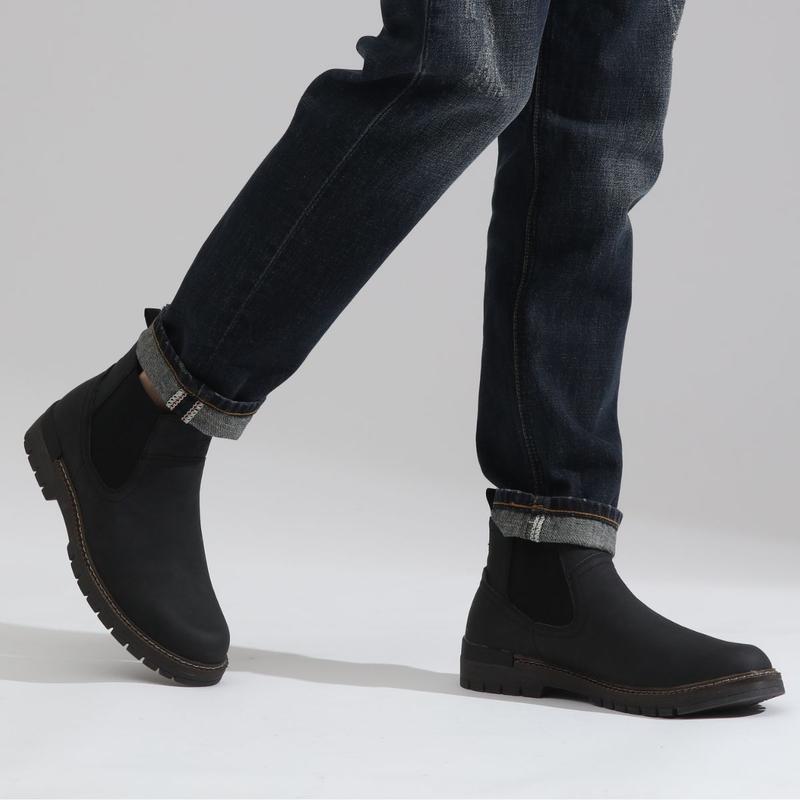 Casual Slip On Ankle Waterproof Chelsea Fashion Boots For Men Boy Footwear Walking Shoes Comfort