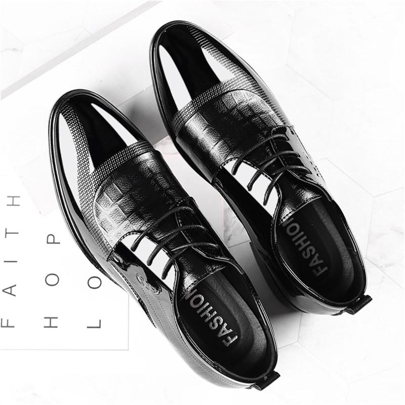 Men's Trendy Oxford Stitching Uppers Business Casual Leather Dress Shoes oxford shoes