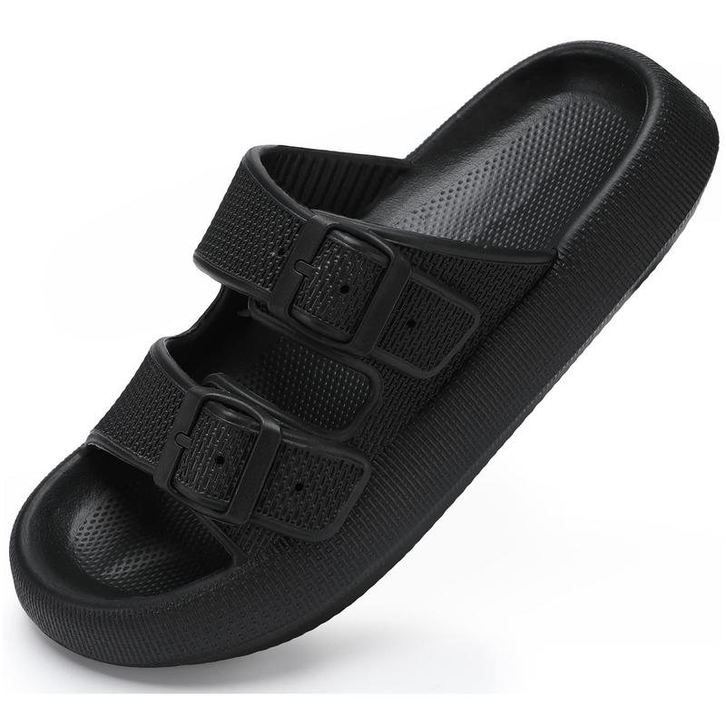 Sandals for Women and Men - Pillow Slippers - Double Buckle Adjustable Slides - EVA Flat Sandals