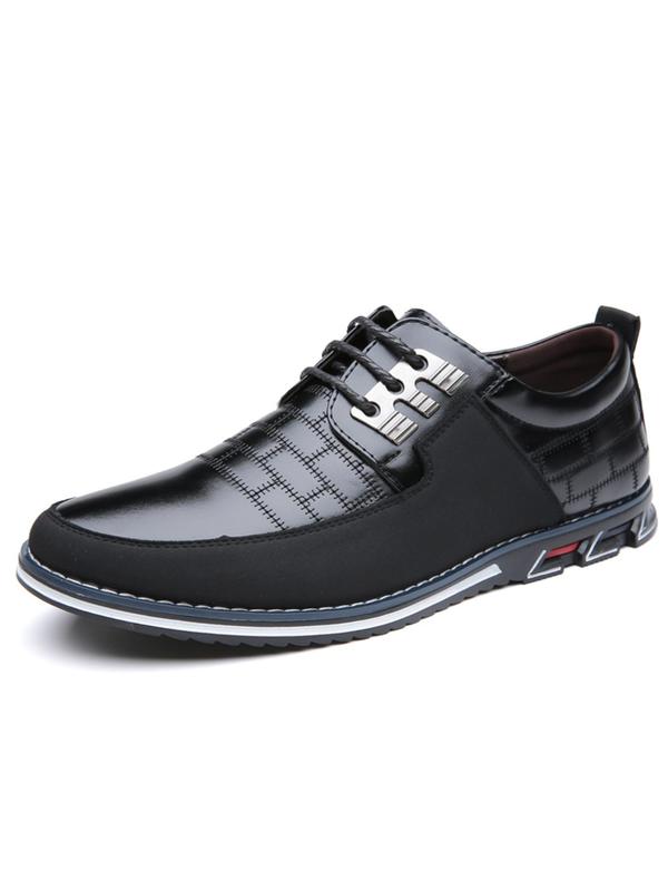 Men's Business Formal Lace Up Dress Sneakers, Fashionable Solid Color Round Toe Flat Shoes for Work Office, Male All-match Commuter Shoes for Daily Wear