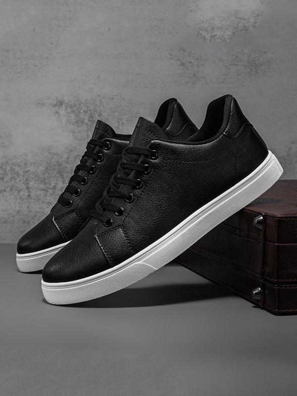 Men's Plain Lace up Low Top Sneakers, Casual Outdoor Sports Shoes, Trendy All-match Skate Shoes for Daily Wear, Trainer Walking Shoes