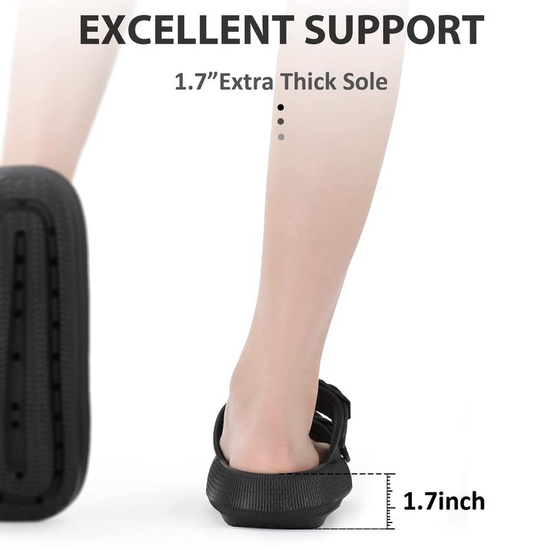 Sandals for Women and Men - Pillow Slippers - Double Buckle Adjustable Slides - EVA Flat Sandals