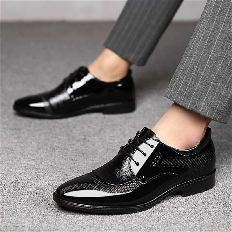 Men's Trendy Oxford Stitching Uppers Business Casual Leather Dress Shoes oxford shoes