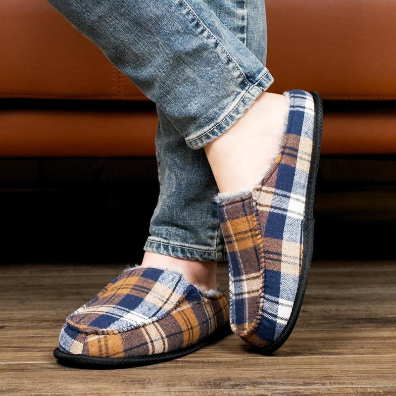 Men's House Slippers, Cozy Non-slip Home Shoes, Warm Comfy Indoor Outdoor Moccasin Slip Ons, Unique Christmas Gifts