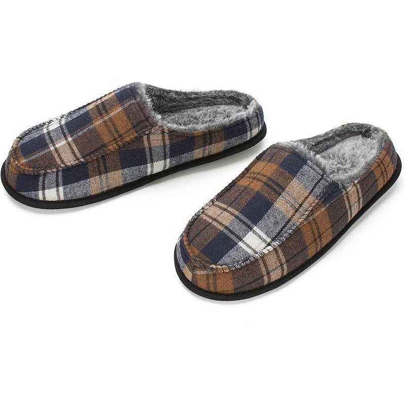 Men's House Slippers, Cozy Non-slip Home Shoes, Warm Comfy Indoor Outdoor Moccasin Slip Ons, Unique Christmas Gifts