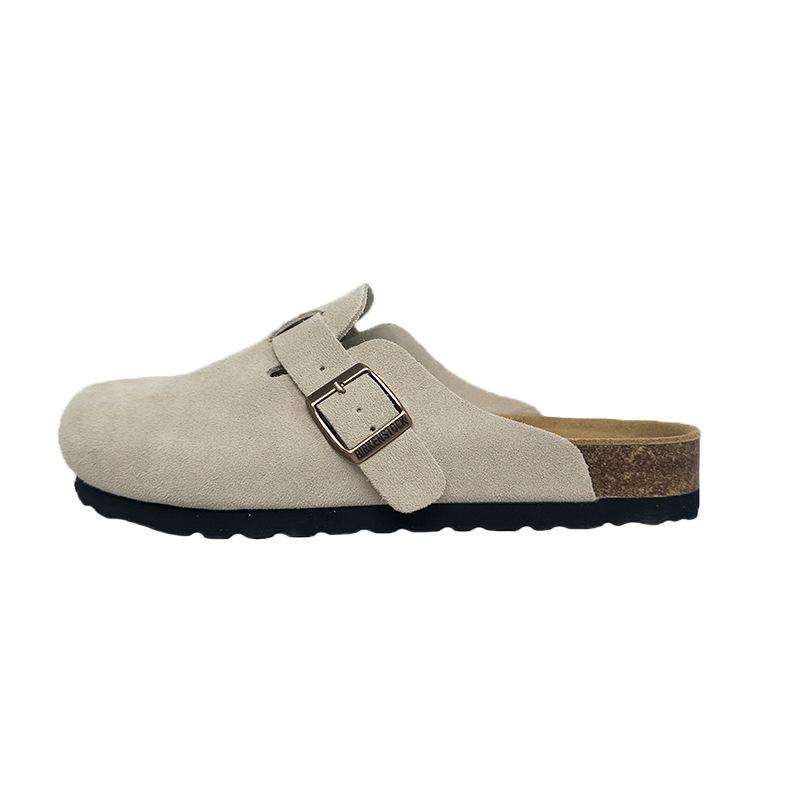 Birkenstock Closed-Toe Half Slippers, BK Slip-on Casual Loafers for Effortless Style, Classic Comfortable Casual Style Slippers