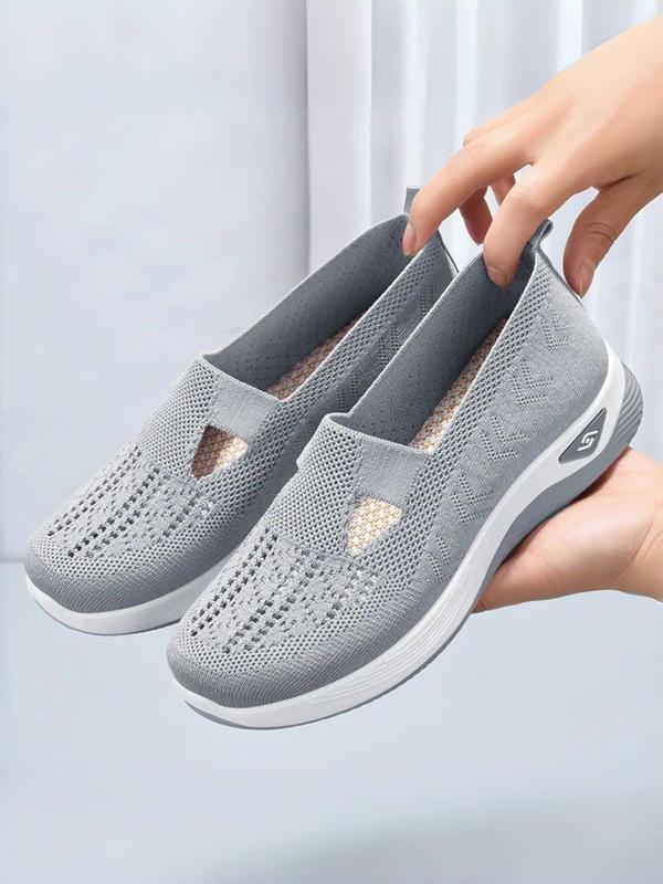 Women's Minimalist Solid Color Breathable Slip on Sneakers, Girl Lightweight Comfortable Walking Shoes, Casual All-match Soft Shoes for Daily Footwear