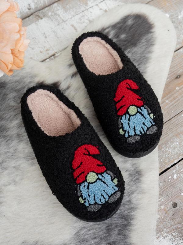 Women's Cute Cartoon Design Plush Slippers, Casual Soft Comfortable Home Slippers, Warm Slippers for Indoor & Outdoor Use for All Seasons