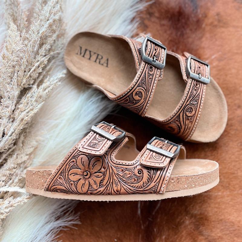 Hand-Tooled Sandals Rock your events with fabulous and classic open shoes that give you an amazing look. Walking Shoes Footwear