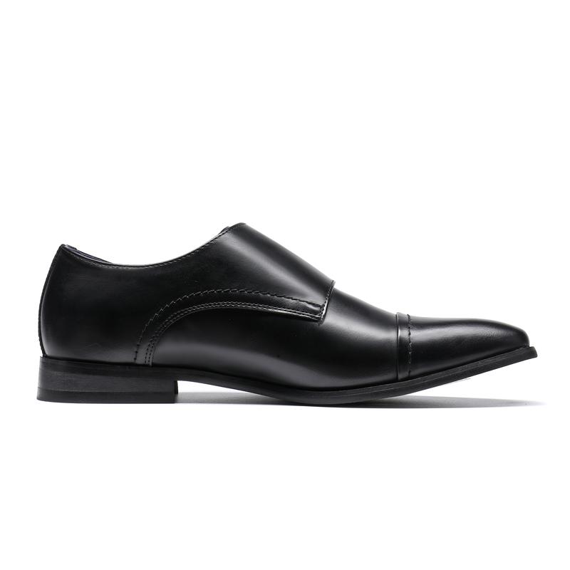 Bruno Marc Men's Sleek Modern Monk Strap Oxfords