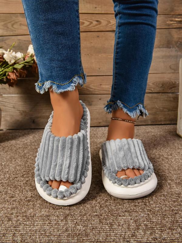 Women's Textured Design Slippers, Casual Soft Comfortable Home Slippers, Non-slip Thick Sole Indoor Slippers for Daily Wear