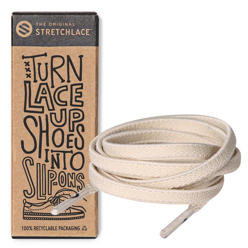 Ivory Flat Elastic Stretch Shoe Laces Footwear Comfort