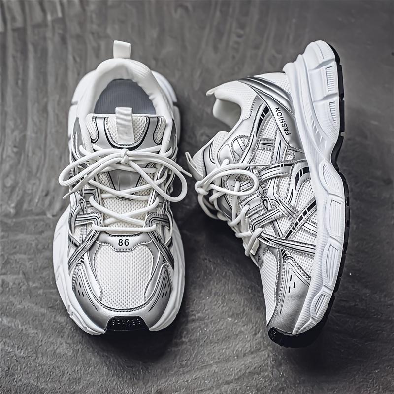 Men's Breathable Running Shoes-Casual Sports Style, Non-Slip Rubber Sole, Lace-up, Comfortable for All Seasons