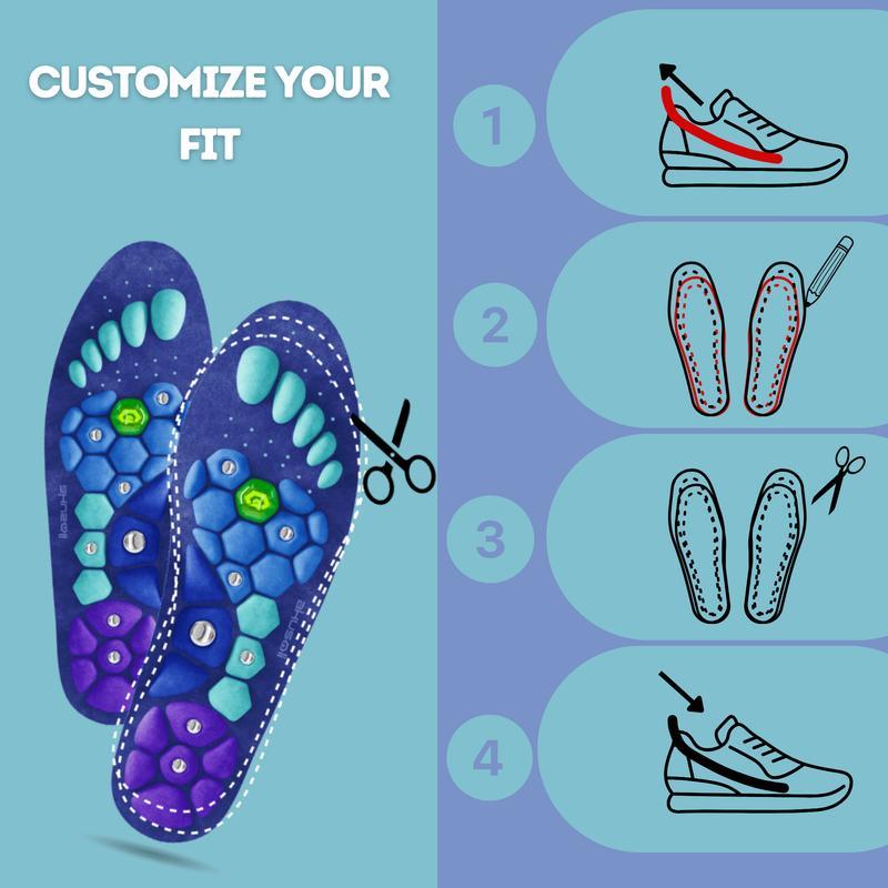 Magnetic Massage Insoles - USA Trendsetter for All-Day Foot Comfort and Energy Boost，Promote blood circulation, relieve foot fatigue, suitable for people who stand for a long time