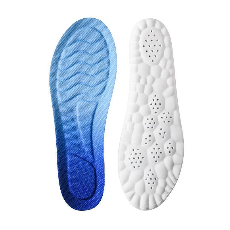 Shock-absorbing Sports Insole, Summer Soft Breathable High Elasticity Sports Foot Pad, Latex Massage Insole For Men & Women