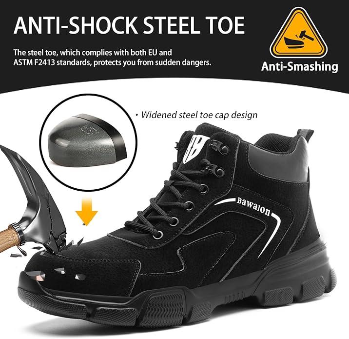 Steel Toe Boots for Men Women  Waterproof Work Boots Lightweight Indestructible Slip Resistant Construction Safety Boots