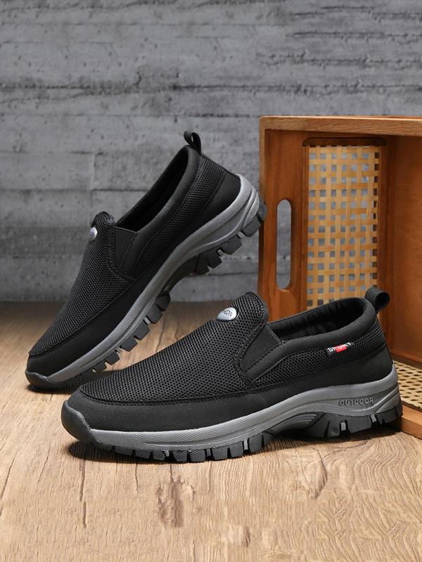 Men's Casual Sporty Slip on Round Toe Sneakers, 1 Pair Trendy Breathable Comfortable Sports Running Shoes, Fashionable Sneakers for Daily Wear