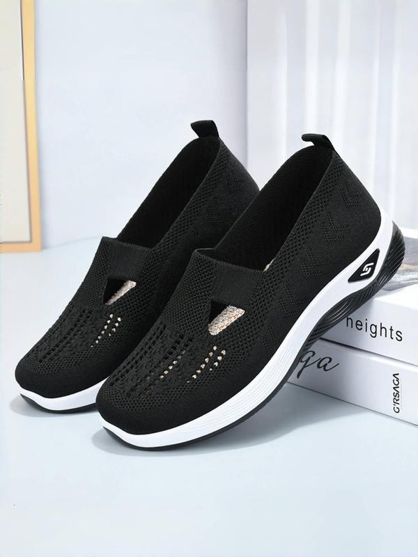 Women's Minimalist Solid Color Breathable Slip on Sneakers, Girl Lightweight Comfortable Walking Shoes, Casual All-match Soft Shoes for Daily Footwear