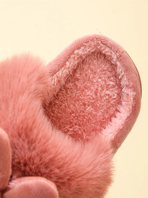 Women's Cute Rabbit Design Plush Slippers, Casual Soft Comfortable Home Slippers, Warm Slippers for Indoor & Outdoor Use for Fall & Winter