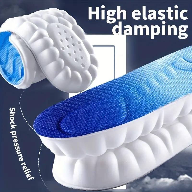 Shock-absorbing Sports Insole, Summer Soft Breathable High Elasticity Sports Foot Pad, Latex Massage Insole For Men & Women