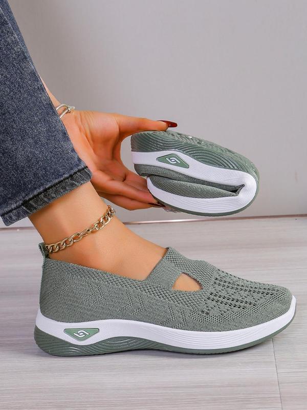 Women's Minimalist Solid Color Breathable Slip on Sneakers, Girl Lightweight Comfortable Walking Shoes, Casual All-match Soft Shoes for Daily Footwear