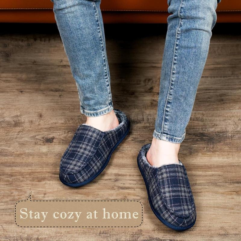 Men's House Slippers, Cozy Non-slip Home Shoes, Warm Comfy Indoor Outdoor Moccasin Slip Ons, Unique Christmas Gifts